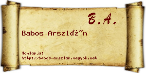 Babos Arszlán névjegykártya